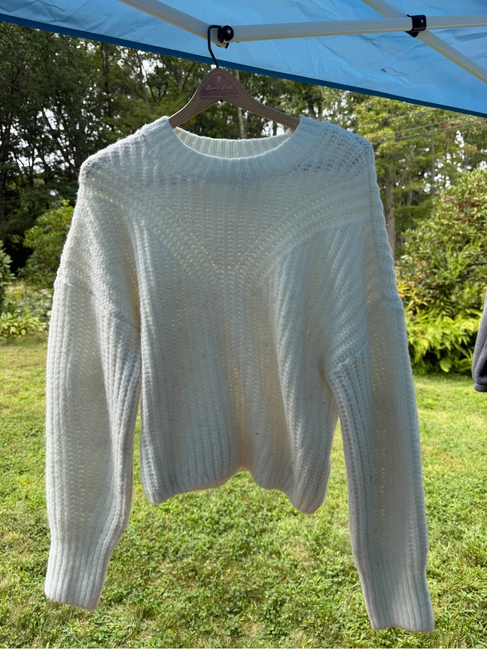 Abercrombie & Fitch Cream Ribbed Crewneck Sweater